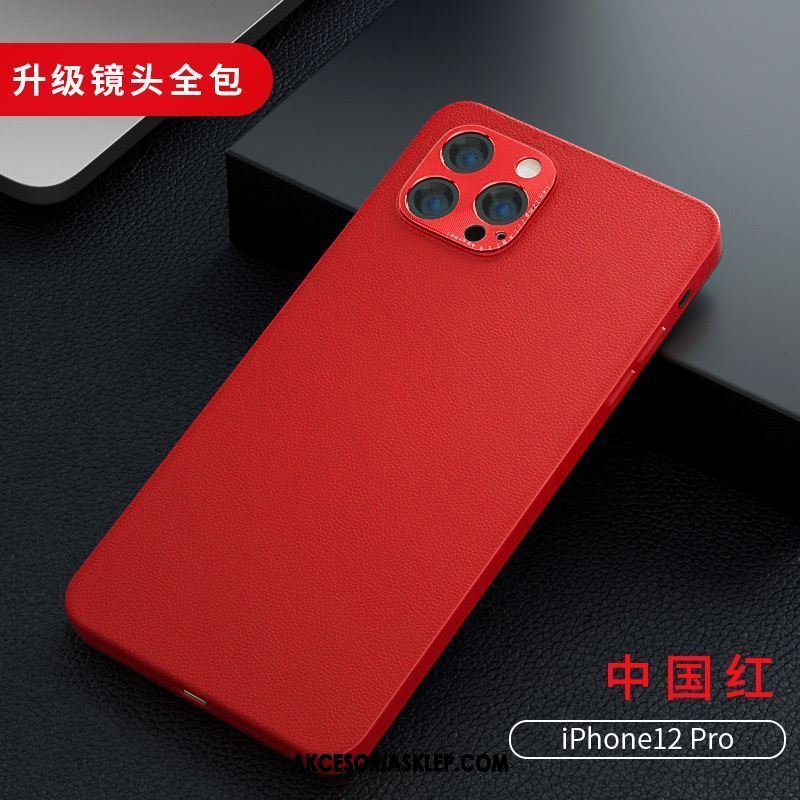 Futerał iPhone 12 Pro Modna Marka Skóra Telefon Komórkowy Czerwony Netto Prawdziwa Skóra Obudowa Kup