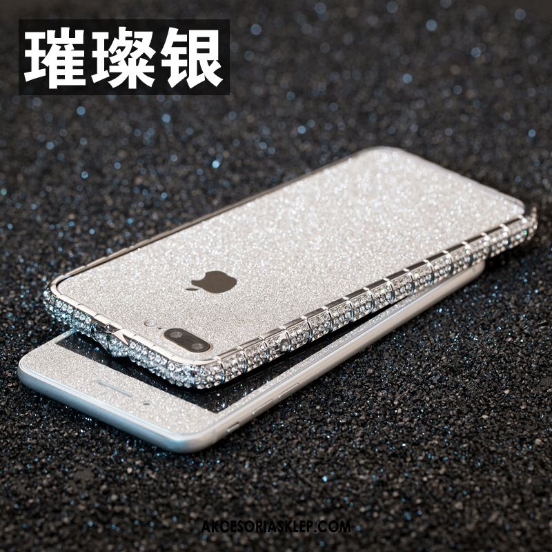 Futerał iPhone 7 Plus Granica Rhinestone Czerwony Metal Nowy Obudowa Sprzedam