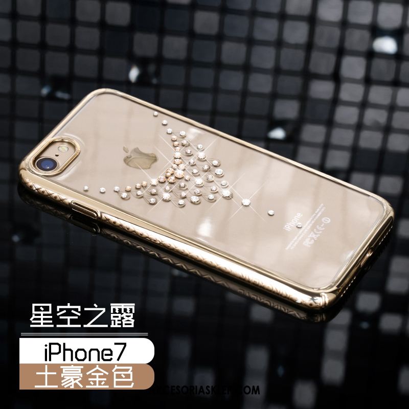Futerał iPhone 7 Telefon Komórkowy All Inclusive Anti-fall Złoto Rhinestone Obudowa Tanie