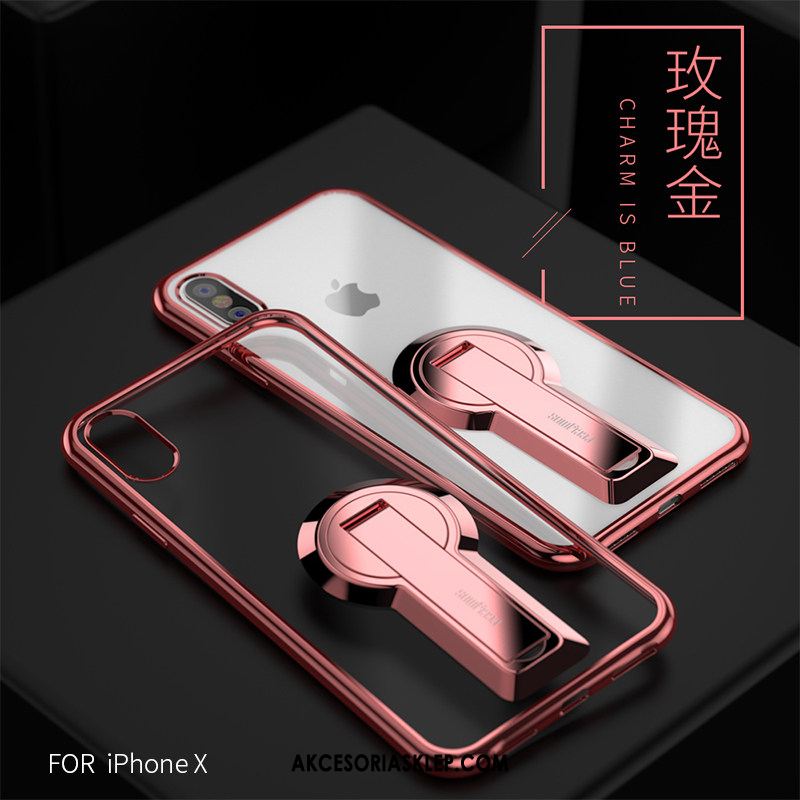 Futerał iPhone X Modna Marka Czarny Wspornik Różowe Złoto Telefon Komórkowy Pokrowce Na Sprzedaż