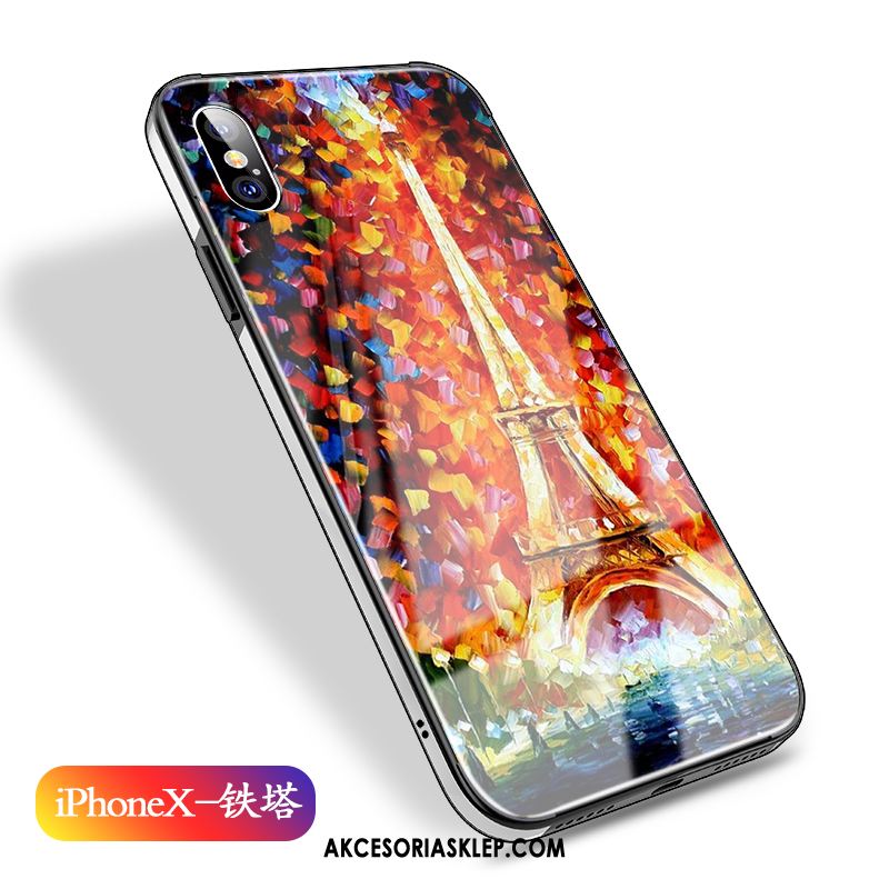 Futerał iPhone X Telefon Komórkowy Purpurowy Obraz Olejny Szkło Anti-fall Etui Sklep