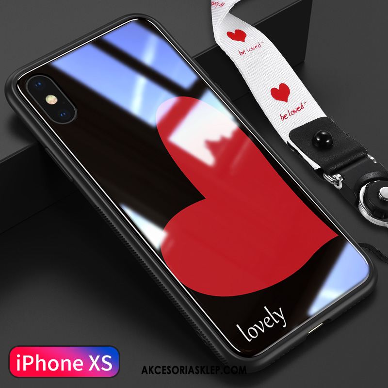 Futerał iPhone Xs Czarny Kreatywne Szkło Nowy Miłość Pokrowce Tanie