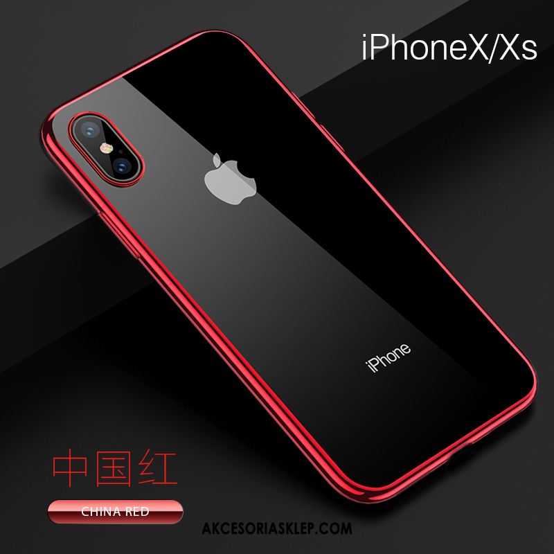 Futerał iPhone Xs Czarny Miękki All Inclusive Czerwony Netto Anti-fall Etui Tanie