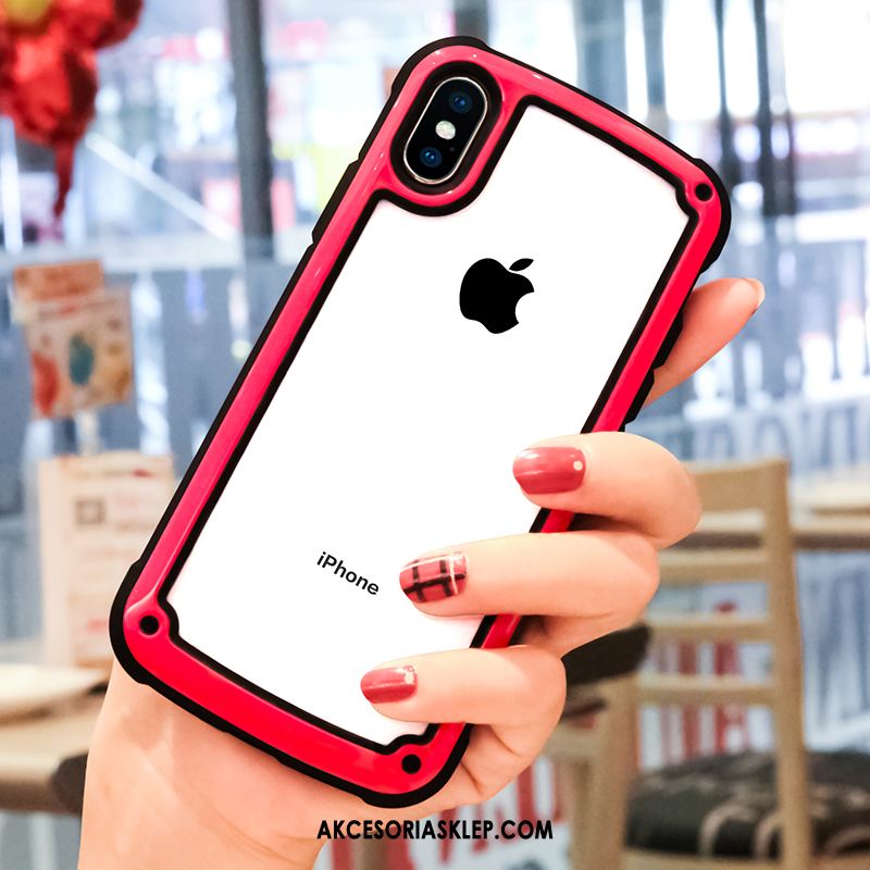 Futerał iPhone Xs Max Miękki Anti-fall All Inclusive Silikonowe Czerwony Netto Etui Na Sprzedaż