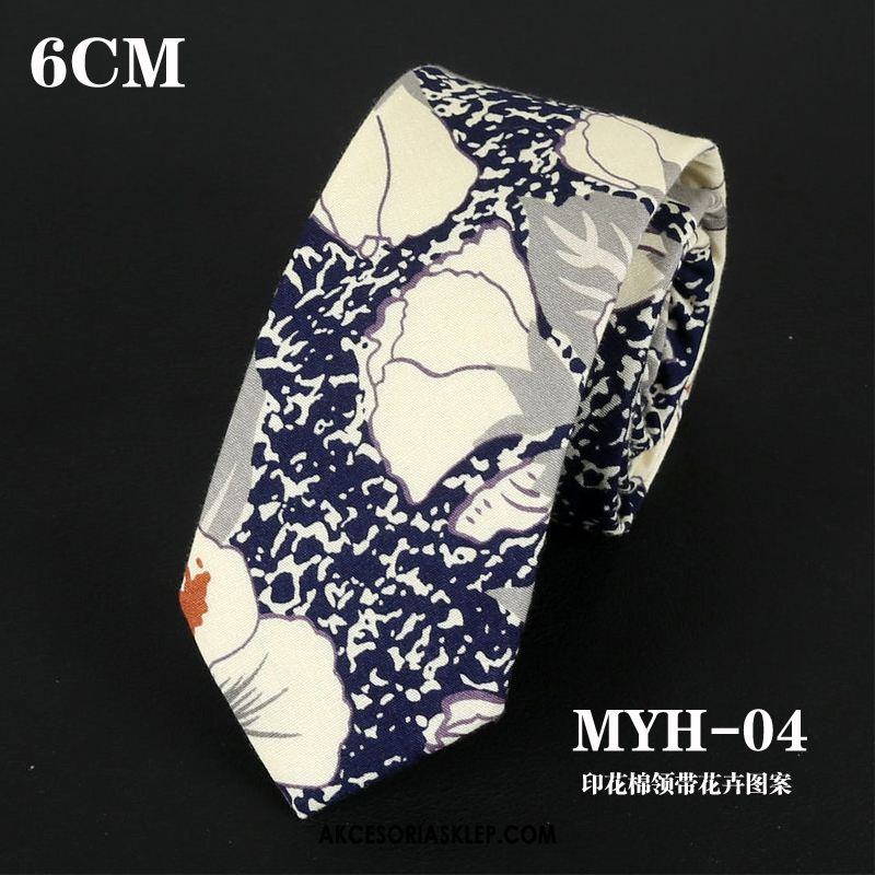 Krawat Męskie 6 Cm Vintage Bawełna Wzór Kwiaty Sklep