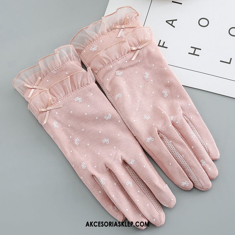 Rękawiczki Damskie Dla Kierowców Różowy Ochrona Przed Słońcem Wiosna Oddychające Online