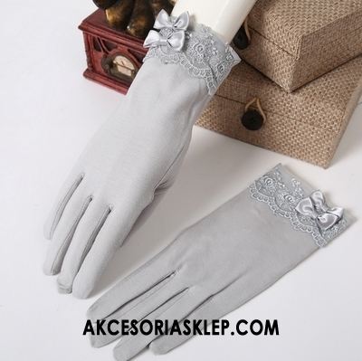 Rękawiczki Damskie Z Bawełny Ochrona Przed Słońcem Purpurowy Płótno Elastyczne Sprzedam