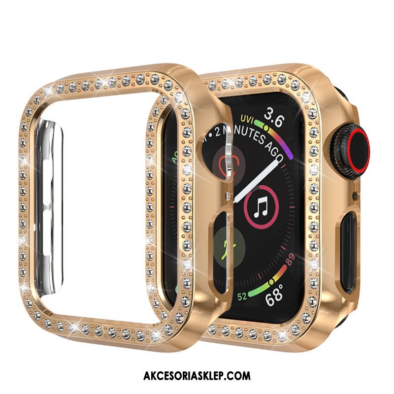 Futerał Apple Watch Series 3 Anti-fall Z Kryształkami Ochraniacz Złoto Sklep
