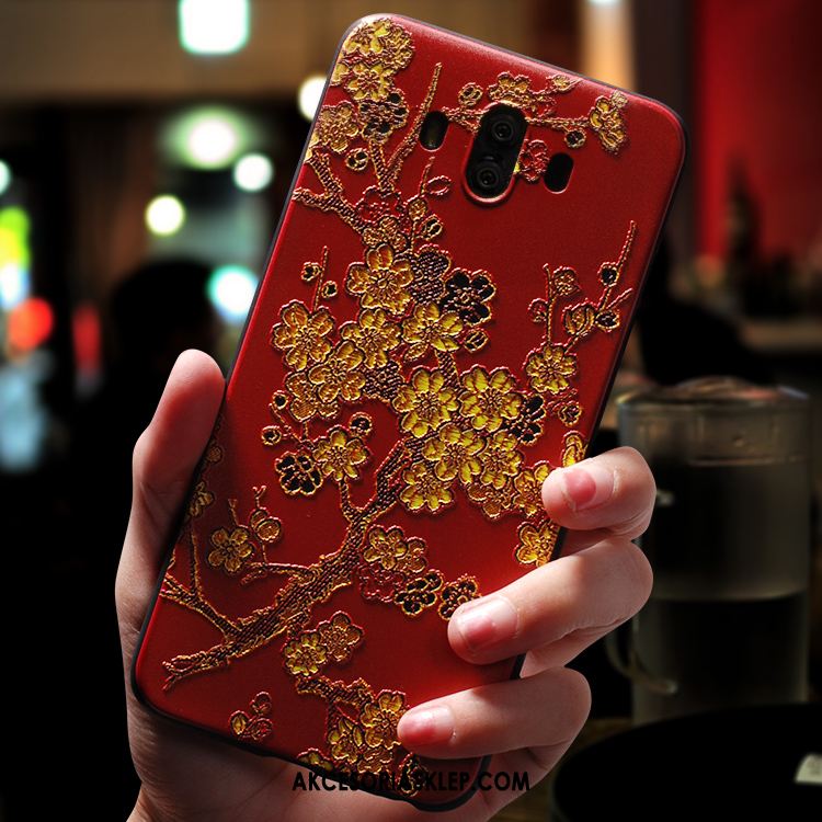 Futerał Huawei Mate 10 Relief Miękki Telefon Komórkowy Czerwony Anti-fall Pokrowce Kupię