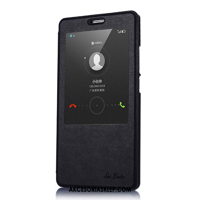 Futerał Huawei Mate 8 Telefon Komórkowy Cienkie Klapa Prawdziwa Skóra Czarny Pokrowce Sklep