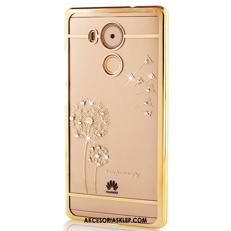 Futerał Huawei Mate 8 Złoto Trudno Przezroczysty Telefon Komórkowy Rhinestone Etui Tanie