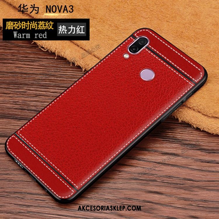 Futerał Huawei Nova 3 Telefon Komórkowy Czerwony Anti-fall Miękki Skórzany Futerał Pokrowce Sprzedam