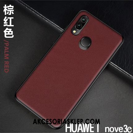 Futerał Huawei Nova 3e Telefon Komórkowy Prawdziwa Skóra Czerwony Skórzany Futerał Biznes Etui Tanie