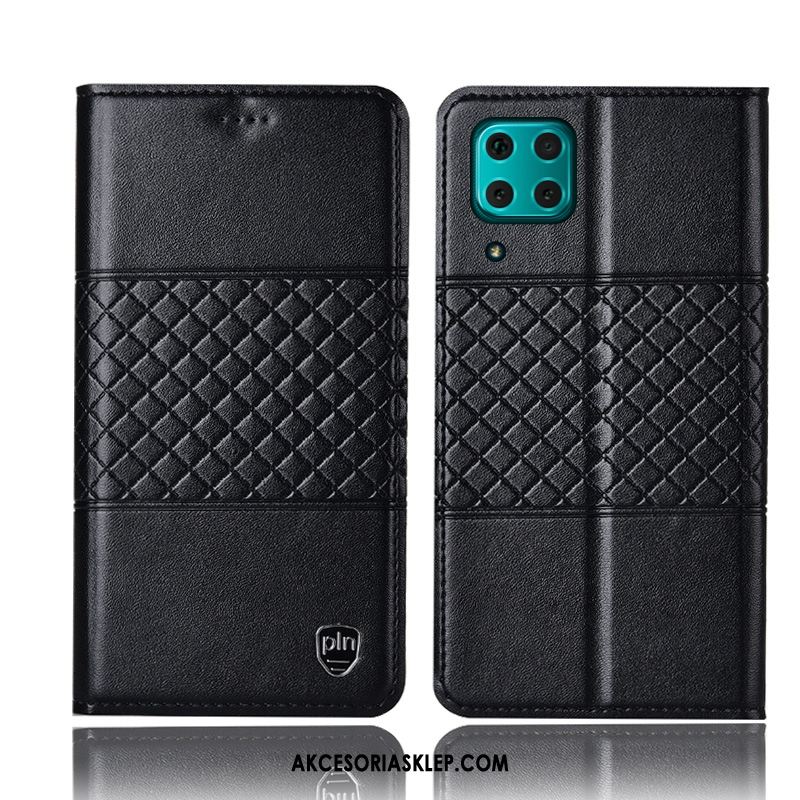 Futerał Huawei P40 Lite Czarny Telefon Komórkowy Anti-fall Prawdziwa Skóra Ochraniacz Pokrowce Tanie