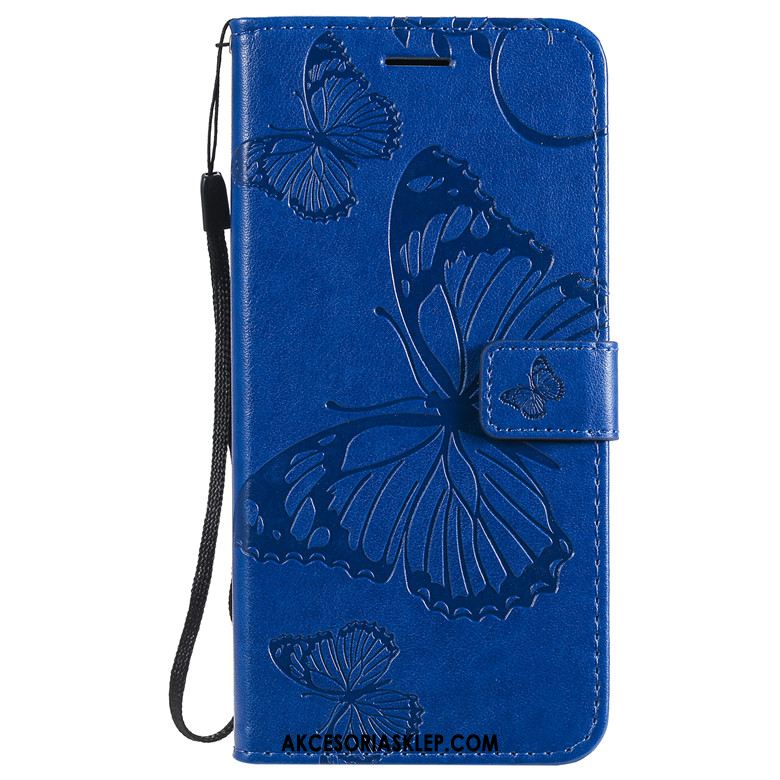 Futerał Huawei P40 Lite E Niebieski All Inclusive Skórzany Futerał Telefon Komórkowy Kwiaty Motyla Etui Sprzedam