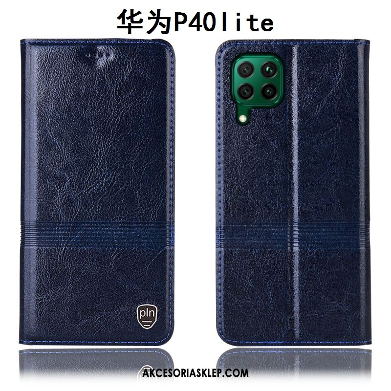 Futerał Huawei P40 Lite Skórzany Futerał Niebieski All Inclusive Anti-fall Telefon Komórkowy Pokrowce Kup