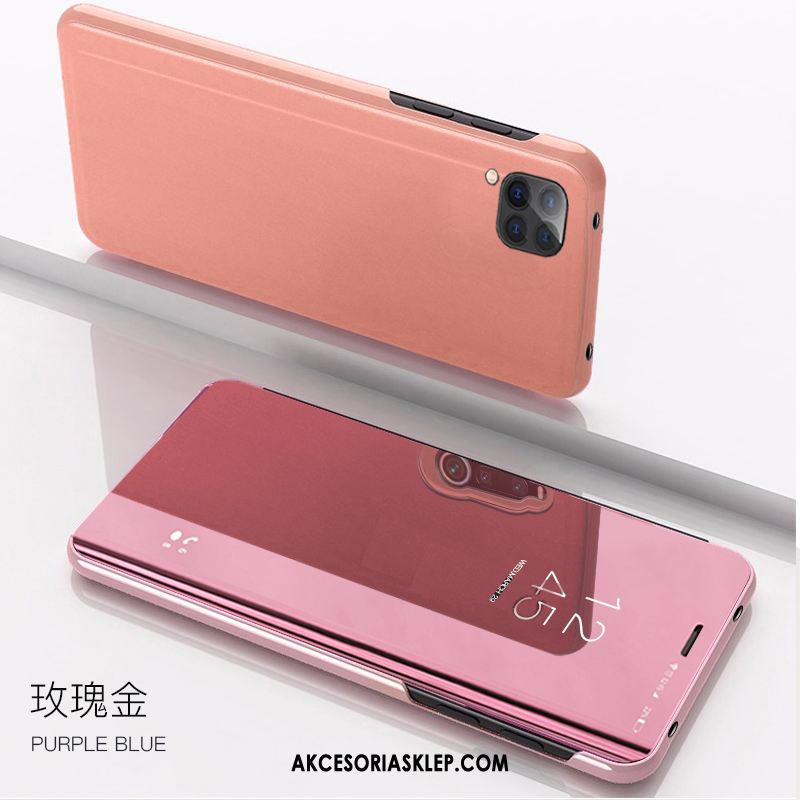 Futerał Huawei P40 Lite Skórzany Futerał Przezroczysty Lustro Różowe Złoto Telefon Komórkowy Obudowa Tanie