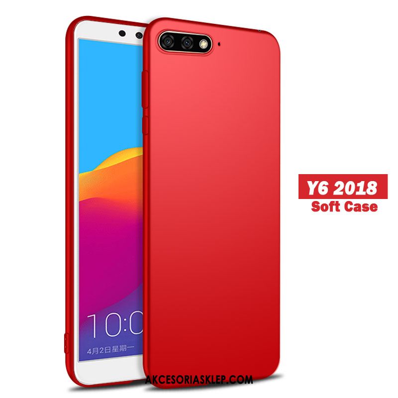 Futerał Huawei Y6 2018 Anti-fall Miękki Ochraniacz Czerwony Nubuku Etui Sprzedam