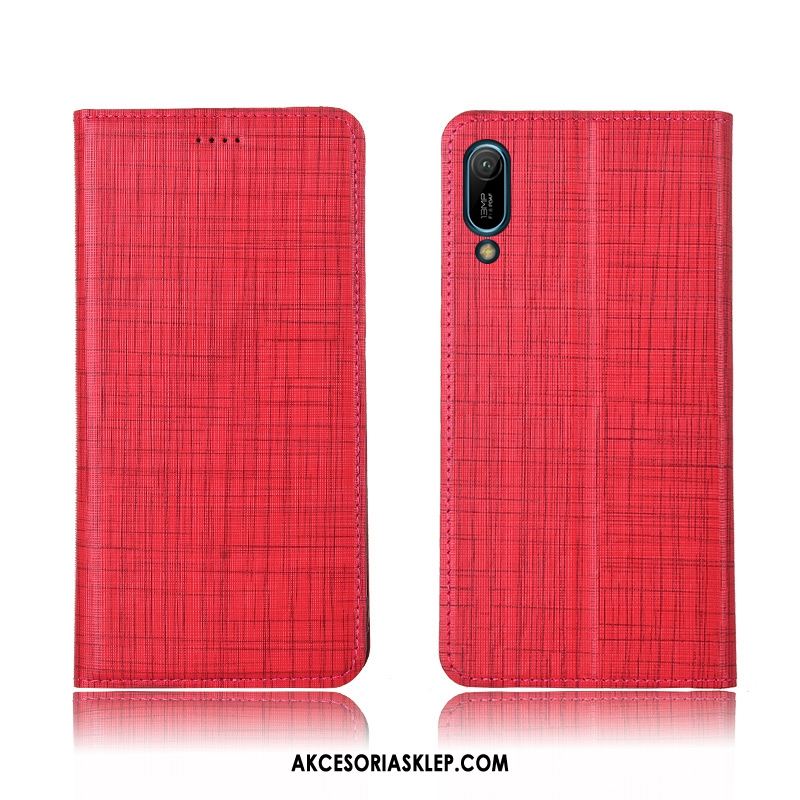 Futerał Huawei Y6 2019 Silikonowe Miękki Skórzany Futerał Anti-fall Czerwony Pokrowce Kupię