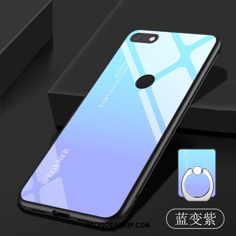 Futerał Huawei Y6 Pro 2017 Niebieski Telefon Komórkowy Gradient Szkło Hartowane Filmy Obudowa Tanie