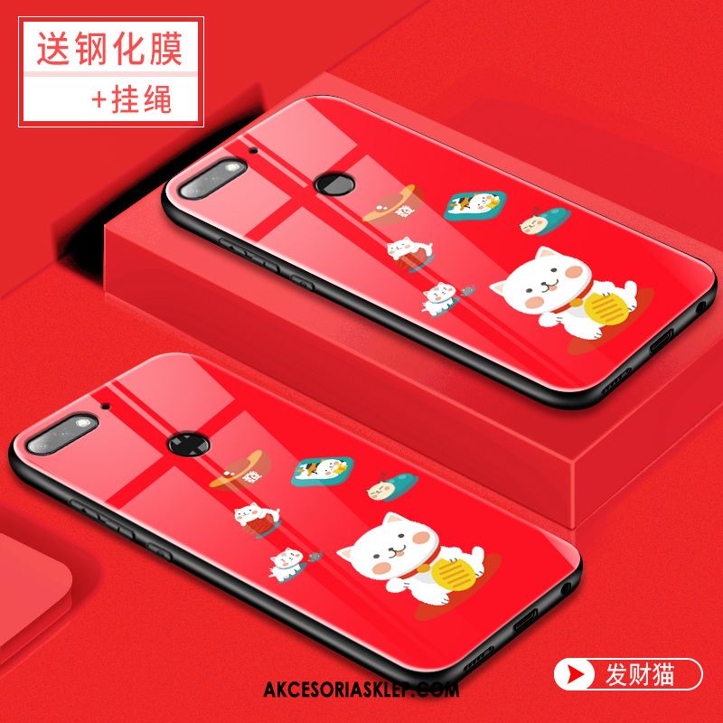 Futerał Huawei Y7 2018 Telefon Komórkowy Filmy Szkło Hartowane Czerwony Tendencja Etui Kup