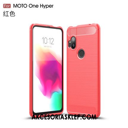 Futerał Motorola One Hyper Włókno Telefon Komórkowy Anti-fall Wzór Jednolity Kolor Pokrowce Tanie