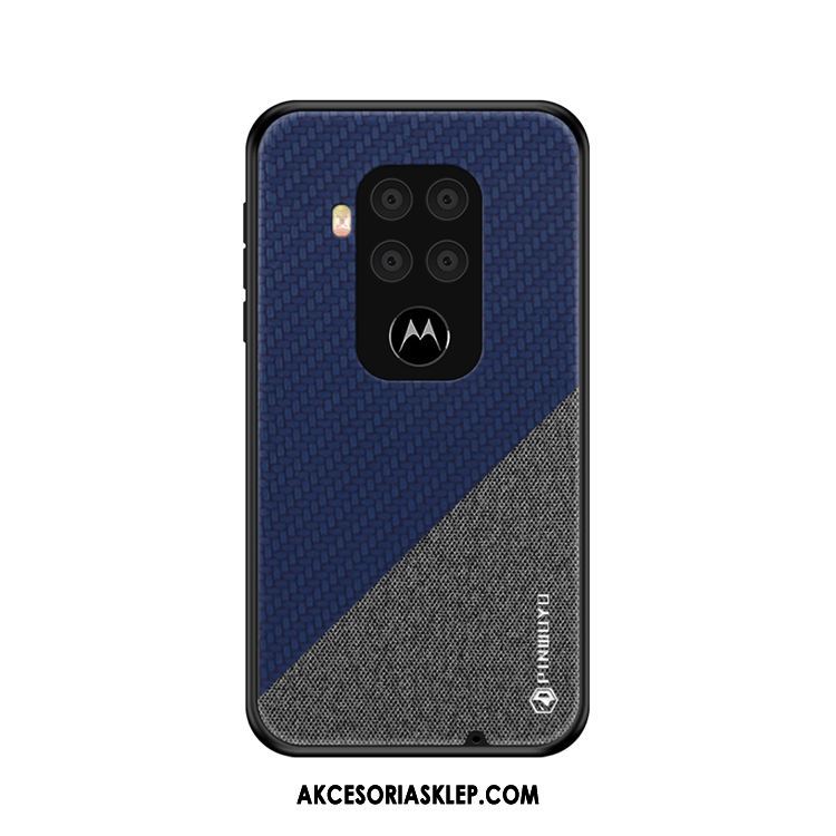 Futerał Motorola One Zoom Płótno Telefon Komórkowy Niebieski Wzór Cienkie Sklep