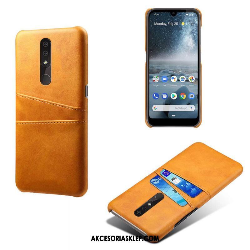 Futerał Nokia 4.2 Pomarańczowy Telefon Komórkowy Karta Anti-fall Skórzany Futerał Obudowa Tanie