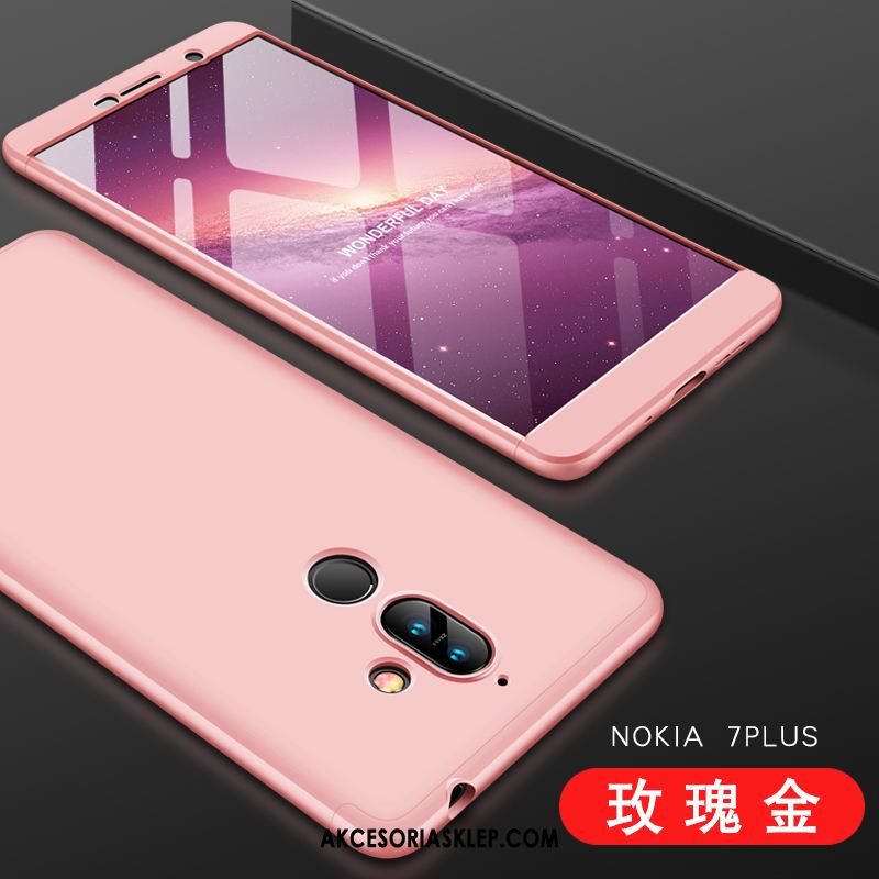 Futerał Nokia 7 Plus Telefon Komórkowy Anti-fall All Inclusive Różowe Szycie Etui Tanie