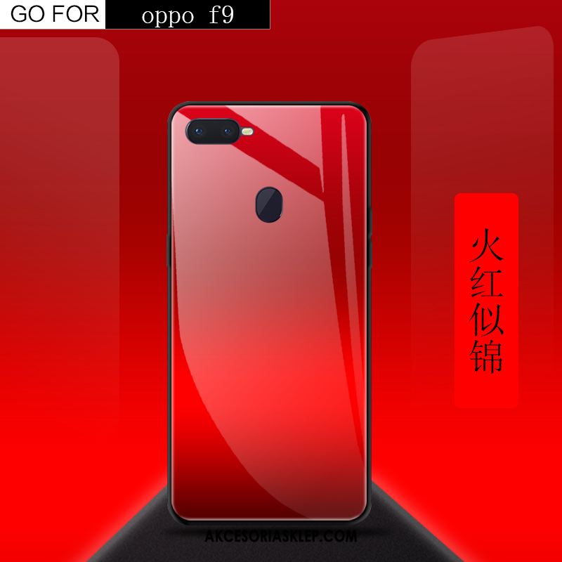 Futerał Oppo F9 Telefon Komórkowy Czerwony Anti-fall Kreatywne Szkło Hartowane Etui Sklep