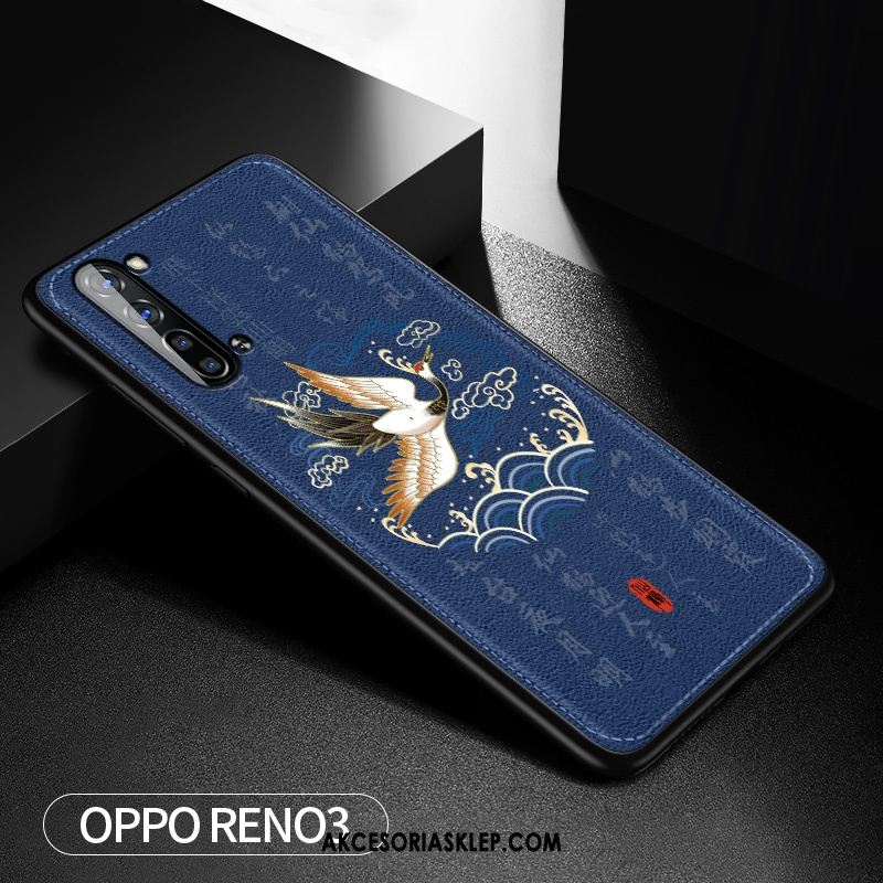 Futerał Oppo Reno 3 Tendencja Silikonowe Vintage Niebieski Ochraniacz Pokrowce Kup