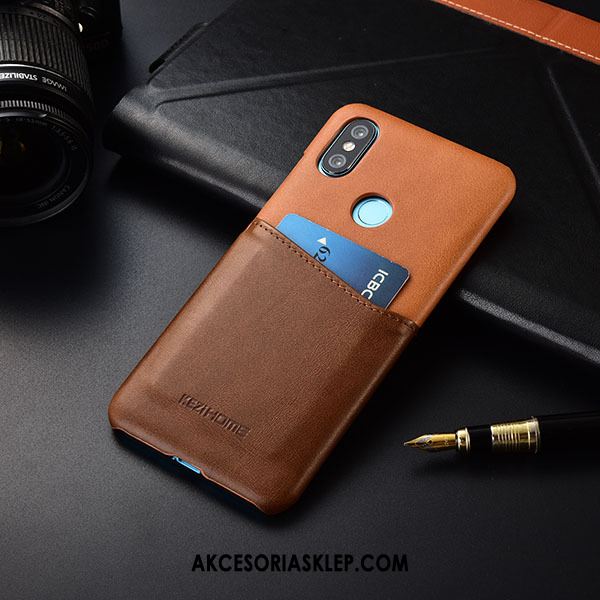 Futerał Redmi Note 6 Pro Prawdziwa Skóra Telefon Komórkowy Ochraniacz Khaki Mały Pokrowce Kup