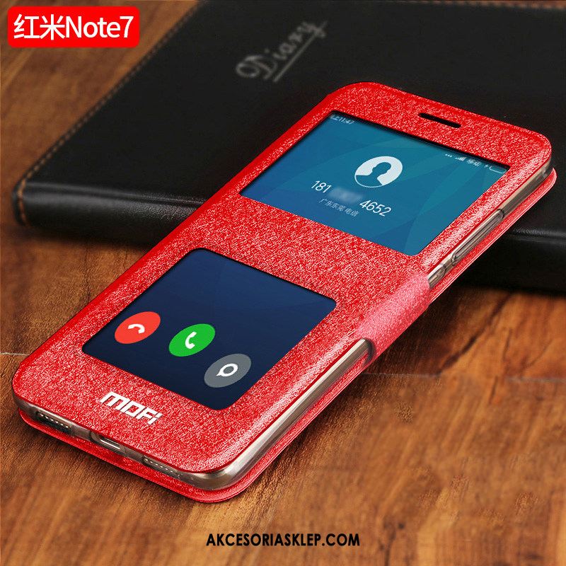 Futerał Redmi Note 7 Windows Czerwony Telefon Komórkowy Skórzany Futerał Mały Pokrowce Tanie