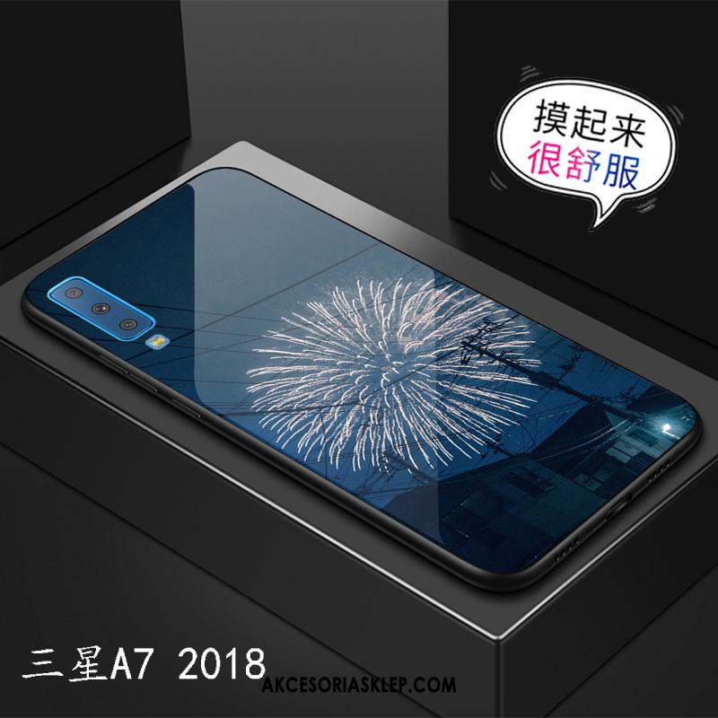 Futerał Samsung Galaxy A7 2018 Anti-fall Gwiazda Niebieski Szkło Moda Etui Tanie