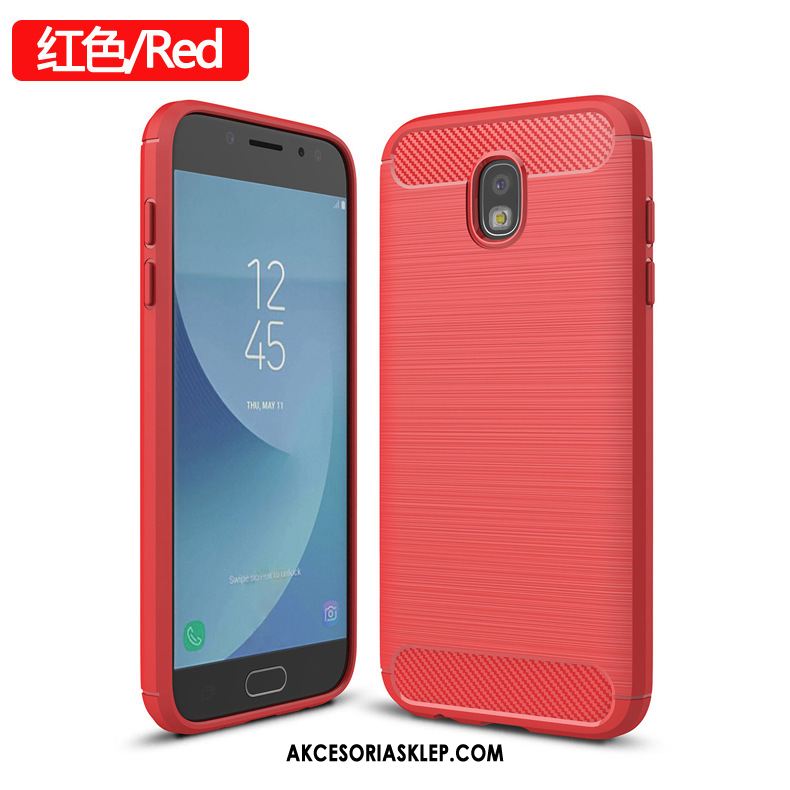 Futerał Samsung Galaxy J7 2017 Ochraniacz Telefon Komórkowy Czerwony Miękki Nubuku Pokrowce Sklep