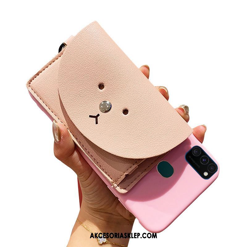 Futerał Samsung Galaxy M30s Wisząca Szyja Miękki Portfel Anti-fall Różowe Obudowa Kupię