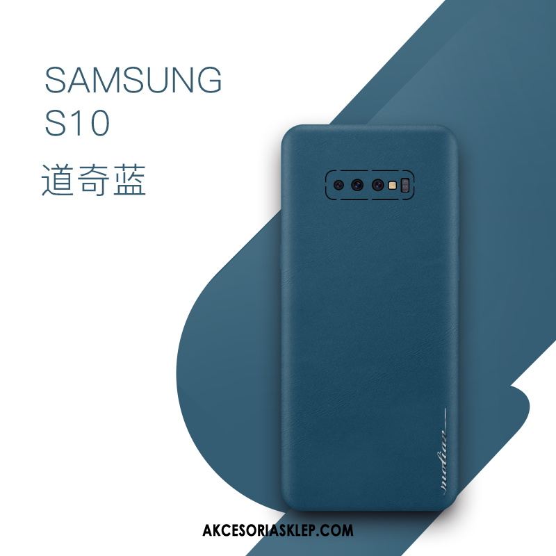 Futerał Samsung Galaxy S10 Kreatywne All Inclusive Prawdziwa Skóra Cienkie Niebieski Obudowa Online