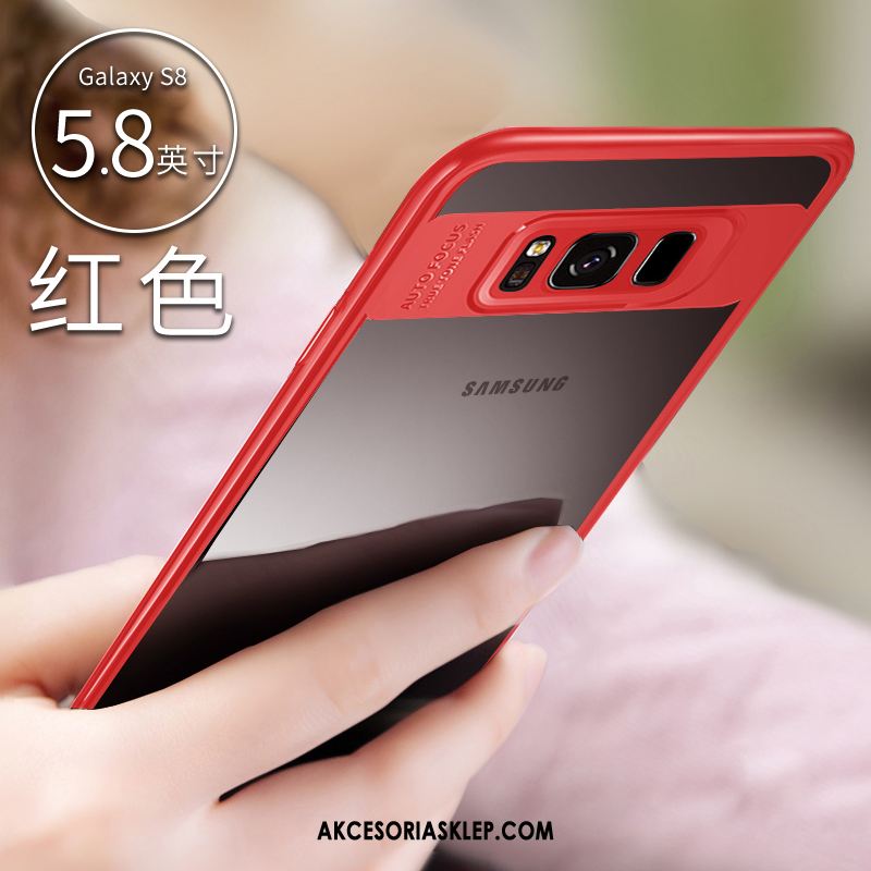 Futerał Samsung Galaxy S8 Silikonowe Ochraniacz Anti-fall Czerwony Przezroczysty Obudowa Sklep