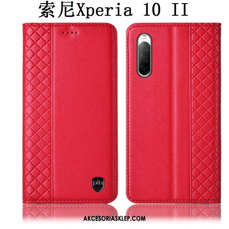 Futerał Sony Xperia 10 Ii Skórzany Futerał Telefon Komórkowy Anti-fall Ochraniacz Czerwony Obudowa Tanie