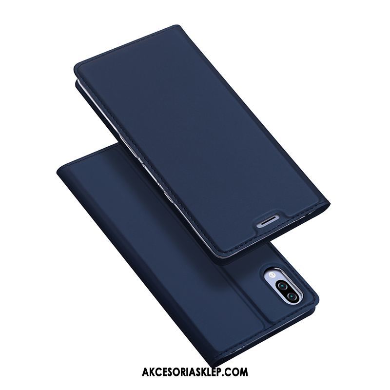 Futerał Sony Xperia L3 Cienkie All Inclusive Skórzany Futerał Ciemno Niebieski Telefon Komórkowy Etui Tanie
