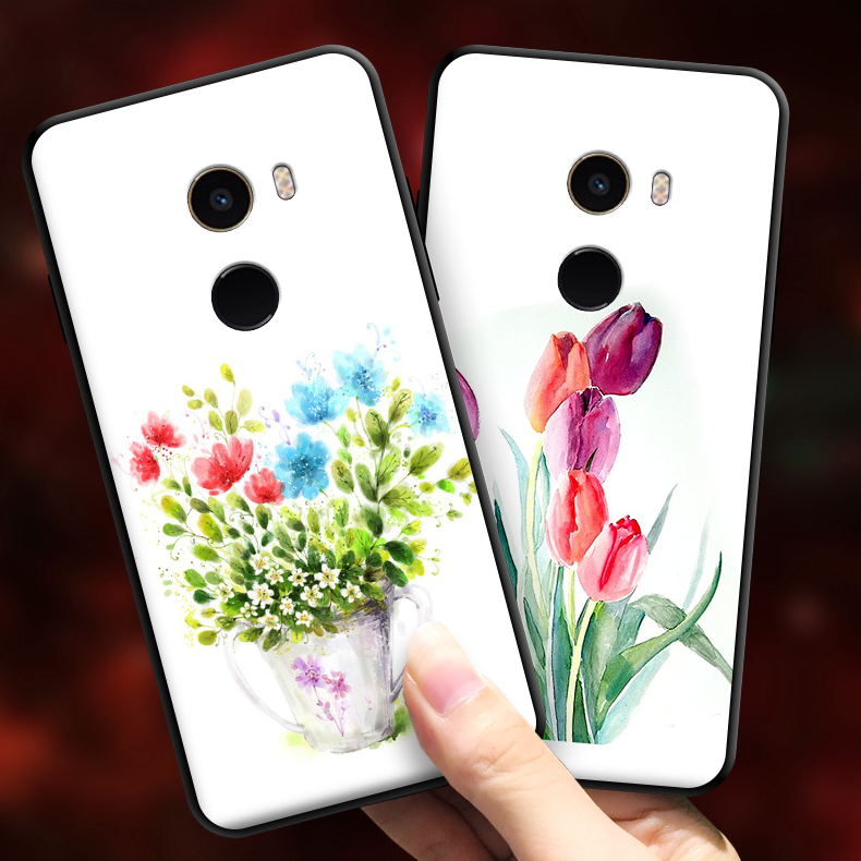 Futerał Xiaomi Mi Mix 2 Kwiaty Wilk Mały Relief Telefon Komórkowy Etui Tanie