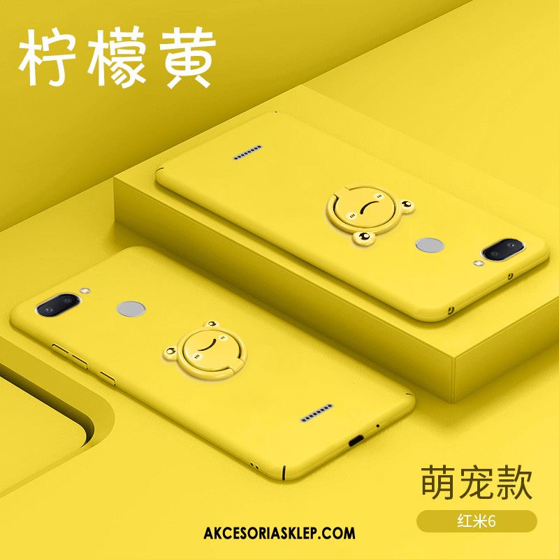 Futerał Xiaomi Redmi 6 Ring Żółty Proste Kreatywne Nubuku Obudowa Online