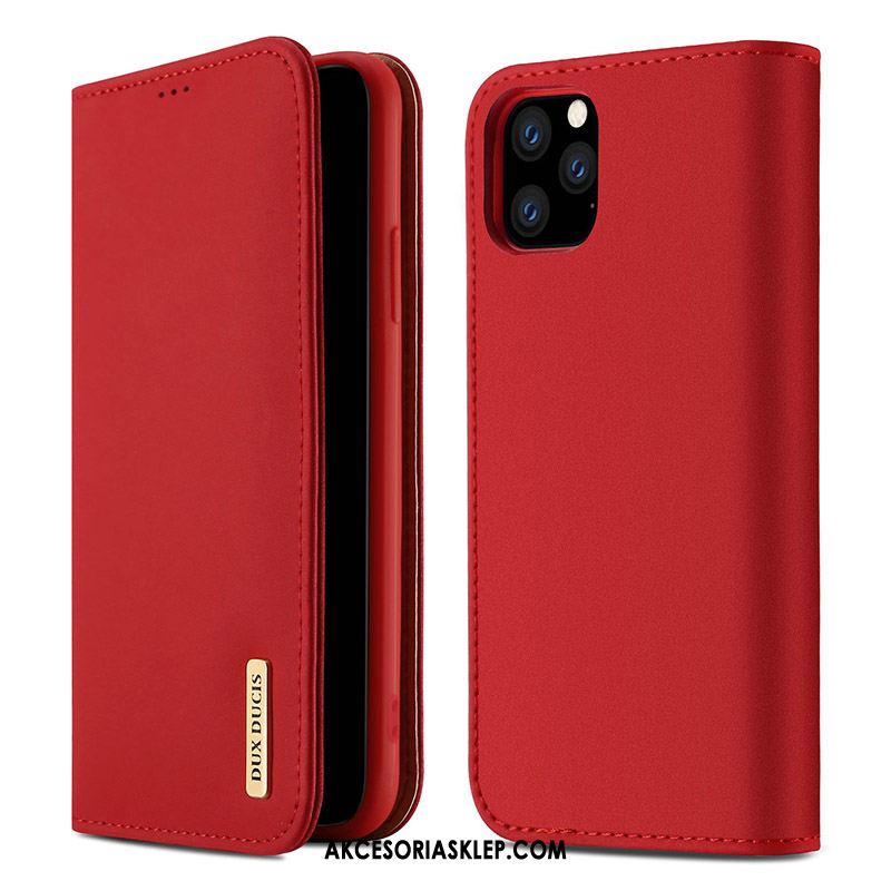 Futerał iPhone 11 Pro Anti-fall Skórzany Futerał Telefon Komórkowy Prawdziwa Skóra Czerwony Obudowa Sklep