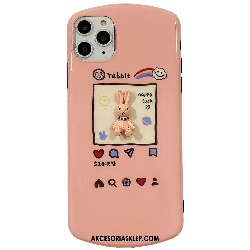 Futerał iPhone 11 Pro Bunny Telefon Komórkowy Trójwymiarowy Miękki Różowe Pokrowce Kup