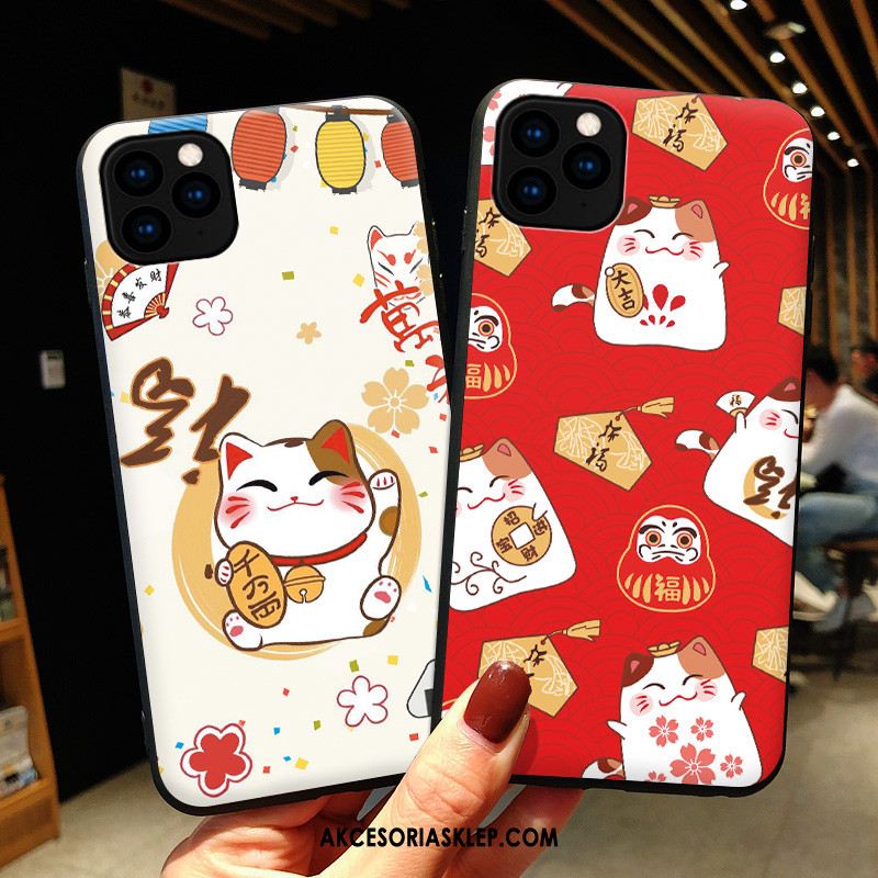 Futerał iPhone 11 Pro Kreskówka Czerwony Moda Telefon Komórkowy Kotek Etui Tanie