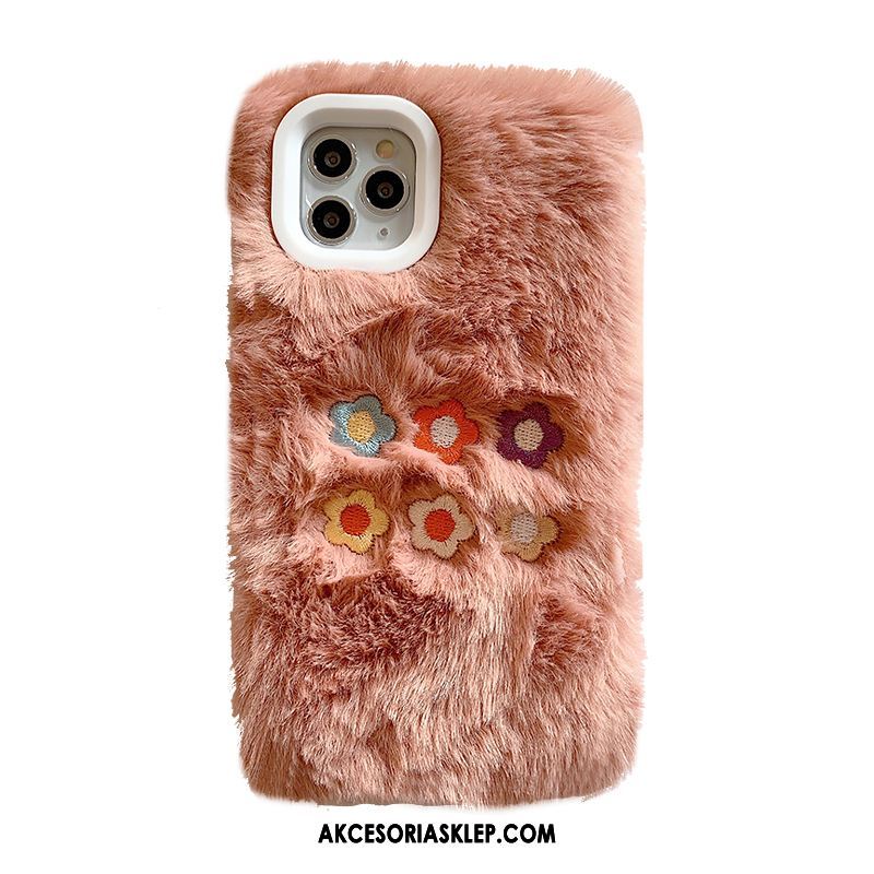 Futerał iPhone 11 Pro Max Kreatywne Pluszowa Kolor Kwiaty Różowe Etui Kupię