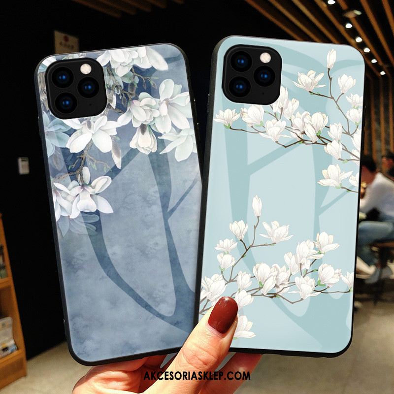 Futerał iPhone 11 Pro Telefon Komórkowy Kwiaty Szkło Sztuka Niebieski Etui Sprzedam