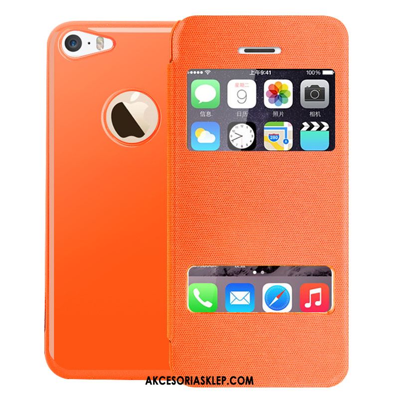 Futerał iPhone 5c Cienkie Pomarańczowy Otwórz Okno Ochraniacz Telefon Komórkowy Etui Online