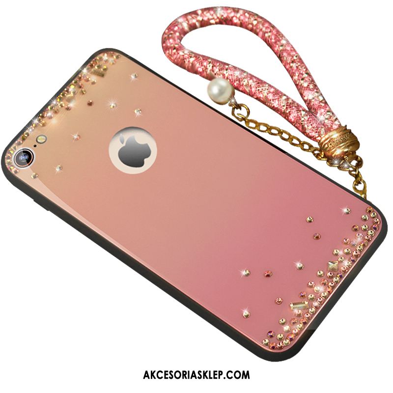 Futerał iPhone 6 / 6s Szkło Różowe Złoto Telefon Komórkowy Osobowość Rhinestone Pokrowce Sklep