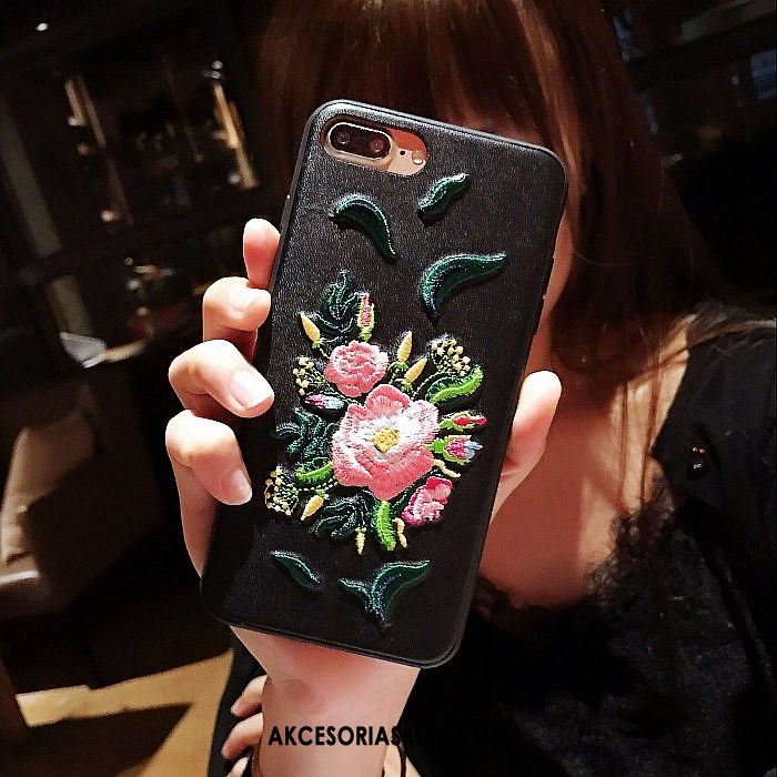 Futerał iPhone 7 Plus Kreatywne Kwiaty Z Haftem Telefon Komórkowy Modna Marka Obudowa Kup